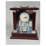 Wallace Wooden and Metal Mantel Clock