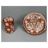 Gold Imari Porcelain Plate and Jar Set