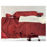 Red Satin Bedding Set with Tassels