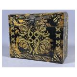 Black and Gold Box with Metal Feet