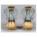 Ceramic Stands with Metal Handles