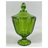 Green Glass Apothecary Jar with Lid