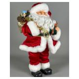 15-Inch Santa Claus Figurine in Red Velvet Suit