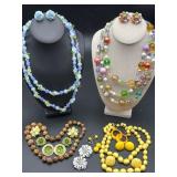 Colorful Beaded Necklaces and Earrings