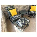 Outdoor Glider Rockers, Ottoman, Table
