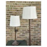 Two Bird Motif Table and Floor Lamps