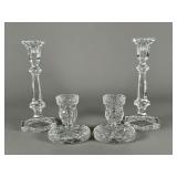Four Crystal Candlestick Holders