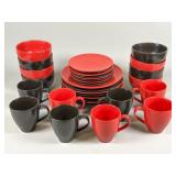 Red and Black Essence Dinnerware Set