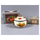 Enamel Pot with Fruit Design and Scented Sachets