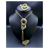 Gold-Tone Necklace and Earrings Set