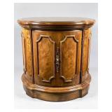 Round Wooden Side Table with Storage