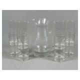 Glass Pitcher and Etched Glass Set