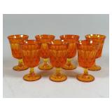 7 Amberina Glass Goblets