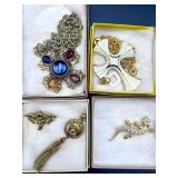 Gold-Tone and Enameled Jewelry Pieces