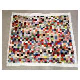 Patchwork Quilt with Multicolored Squares