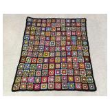 Handmade Colorful Crochet Granny Square Blanket