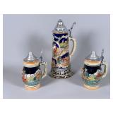 Three German Ceramic Beer Steins