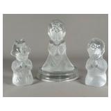 Viking Glass Praying Figurine Trio