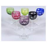 Six Cut-to-Clear Crystal Wine Glasses