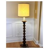 Turned Wood Floor Lamp with Drum Shade