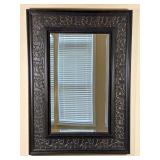 Framed Wall Mirror with Decorative Border