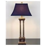 Thomasville Two-Column Table Lamp w/ Black Shade