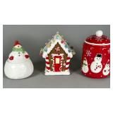 Gingerbread House and Snowman Cookie Jars