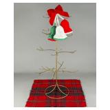 Gold Metal Ornament Display Tree With Crochet Bell