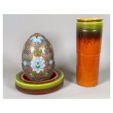 Drip Glaze Vase & Floral Egg Ornament