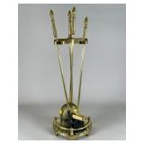 Brass Fireplace Tool Set with Stand