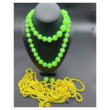 Necklace and Earring Sets in Green and Yellow Bead