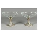 Sterling Silver and Glass Compotes