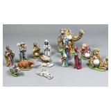 Hand-Painted Ceramic Nativity Set, 1980