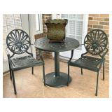 Cast Aluminum Table & Two Chairs