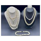 Faux Pearl Necklaces and Marvella Earrings