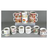 12 Assorted Themed Ceramic Mugs