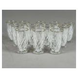 12 Etched Glasses With Gold Rims