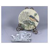 Decorative Plaque and Thermometer Wall Hanging