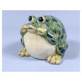 Glazed Ceramic Frog Figurine