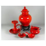 Red Glazed Ceramic Decor