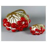 Italian Majolica Ceramic Cherry Lidded Boxes