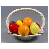 Ceramic Fruit Basket by E. Blackwelder, 1984