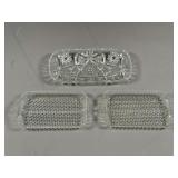 Three Glass Serving Trays