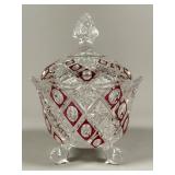 Hand-Crafted Lead Crystal Footed Dish