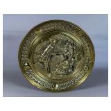 Embossed Brass Plate with Romantic Scene
