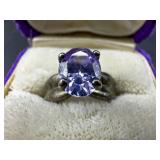 Sterling Silver Ring with Purple Stone