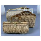 4 Vintage Woven Handbags