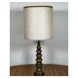 Brass Table Lamp With Drum Shade