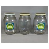 Three JFG Salad Dressing Glass Jars