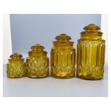 Amber Glass Jars by L.E. Smith Glass Co.